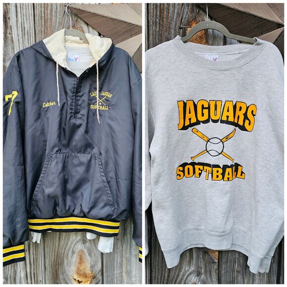 Holloway & Eagle Sportswear Jackets & Blazers - Softball Jacket & Sweatshirt Size XL Farmville Central Lady Jaguars VTG 90s NC